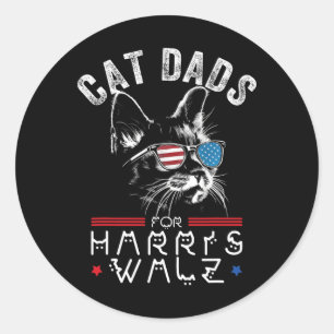 Sticker Rond Drôle Drôle Cat Dads Pour Harris Waltz 2024 États-
