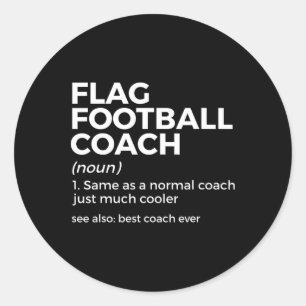 Sticker Rond Drôle Drôle Football Coach Définition Meilleur Ent