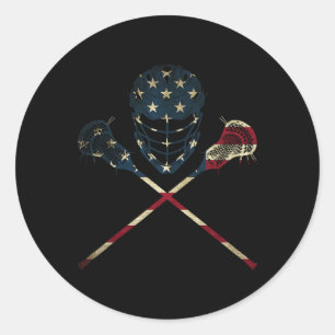 Sticker Rond Drôle drôle Vintage américain Drapeau crosse Usa S