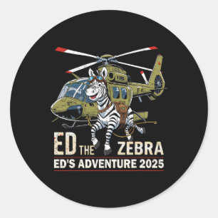 Sticker Rond Drôle Ed Le Zèbre 2025 Aventure Rétro Vintage 2