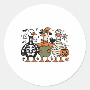 Sticker Rond Drôle Éffrayant Halloween Ghost Treat or