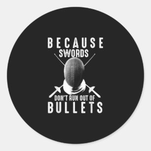 Sticker Rond Drôle escrime Cadeau mignon Fencer Aimer Sword Fig
