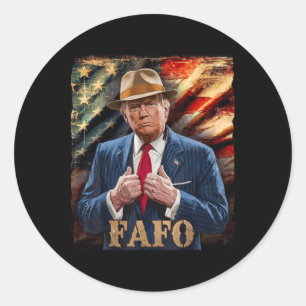 Sticker Rond Drôle Fafo Trump Fafo Américain Etats-Unis _4