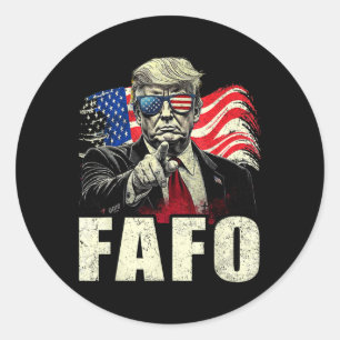 Sticker Rond Drôle Fafo Trump Fafo Américain États-Unis _5