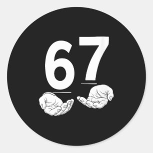 Sticker Rond Drôle Femmes Six Sept 6 7 Mème Gen Alpha Argot 6