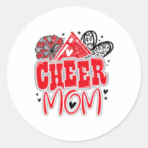 Sticker Rond Drôle Fort Fier Applaudir Maman Maman Cheerleading