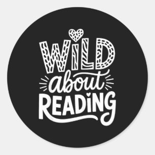 Sticker Rond Drôle fou de lecture