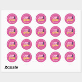 Sticker Rond Drôle Fromage Pun mignon Ami Saint Valentin Rose (Feuille)