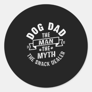 Sticker Rond Drôle Fur Papa L'Homme Le Mythe Snack Dealer Chien