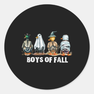 Sticker Rond Drôle Garçons De Chasse Chasse De Canard Automne C