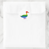Sticker Rond Drôle Gay et Lesbian Pride Canard, Quack Quack (Sac)