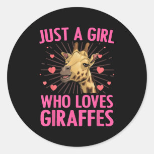 Sticker Rond Drôle Giraffe Design Pour Femmes Filles Safari Gir