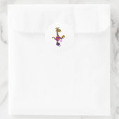 Sticker Rond Drôle Giraffe Jouer Pickleball (Sac)