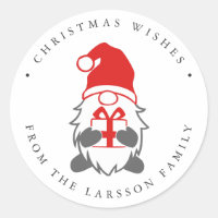 Drôle Gnome avec chapeau de prestige et santa