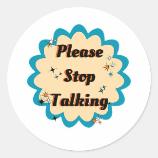 Sticker Rond Drôle Graphique Jaune Design S'il vous plaît arrêt