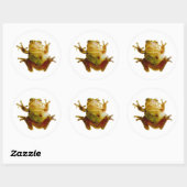 Sticker Rond Drôle Grenouille Froggie Toad 4Fred (Feuille)