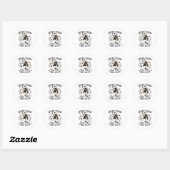 Sticker Rond Drôle Grim Reaper Squelette Halloween Costume (Feuille)