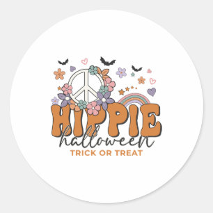 Sticker Rond Drôle Halloween disant Hippie Halloween