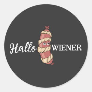 Sticker Rond Drôle Halloween Hotdog maman Hallowiener Pun