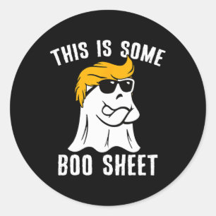 Sticker Rond Drôle Halloween Trump C'Est Une Feuille De Livres