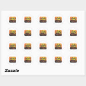 Sticker Rond Drôle Happy Halloween design (Feuille)