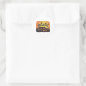 Sticker Rond Drôle Happy Halloween design (Sac)