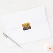 Sticker Rond Drôle Happy Halloween design (Enveloppe)