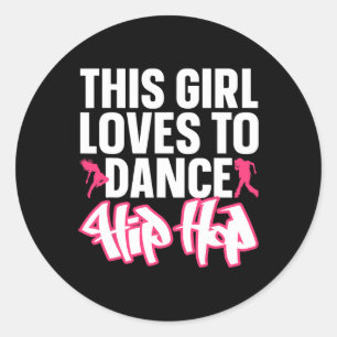 Sticker Rond Drôle Hip hop Danser Art Pour Enfants Filles Femme