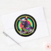 Sticker Rond Drôle Hippie Sphynx Chat (Enveloppe)