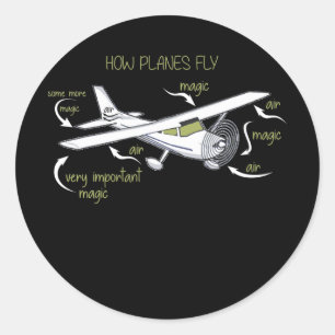 Sticker Rond Drôle ingénieur aérospatial don Comment