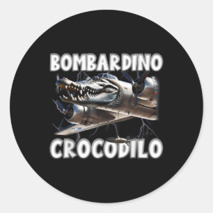 Sticker Rond Drôle Italien Brainrot Bombardino Crocodilo Hommes