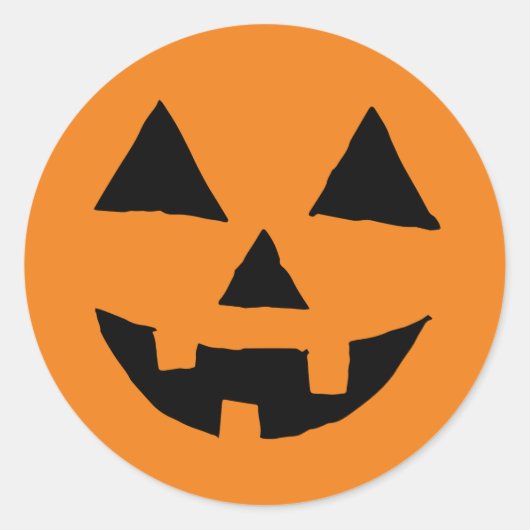 Sticker Rond Drôle Jack O Lanter Halloween Art Simple Jack O (Devant)