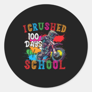 Sticker Rond Drôle, J'Ai Écrasé 100 Jours De Vélo Scolaire