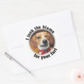 Sticker Rond Drôle, j'ai pris la responsabilité de ton péché (Enveloppe)