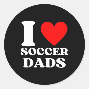 Sticker Rond Drôle, j'aime les papas de foot