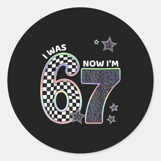 Sticker Rond Drôle J'avais 6 ans Maintenant J'ai 7 ans Annivers (Devant)