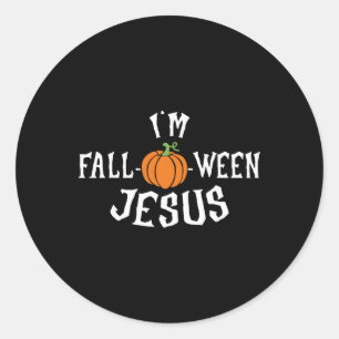 Sticker Rond Drôle Je suis Citrouille d'automne de Jésus Hallow