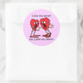 Sticker Rond Drôle Je t'aime (Sac)