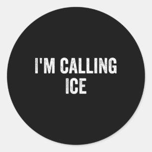 Sticker Rond Drôle je téléphone à la glace, gadget amusant, pol