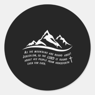 Sticker Rond Drôle Jérusalem Montagnes Seigneur Croix Jésus-Chr