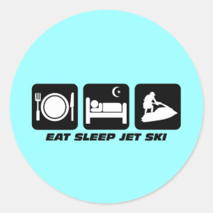 Sticker Rond Drôle jet ski