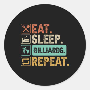 Sticker Rond Drôle Jeu de Billard 9-ball Joueur Papa Cue Stick