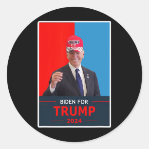 Sticker Rond Drôle Joe Biden Pour Trump Élection 2024 Portez Un