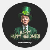 Sticker Rond Drôle Joe Biden St Patrick's Day Confus (Devant)
