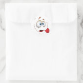 Sticker Rond Drôle Joyeux Visage Bleu yeux (Sac)