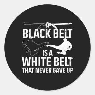 Sticker Rond Drôle Karate Design pour hommes femmes ceinture no