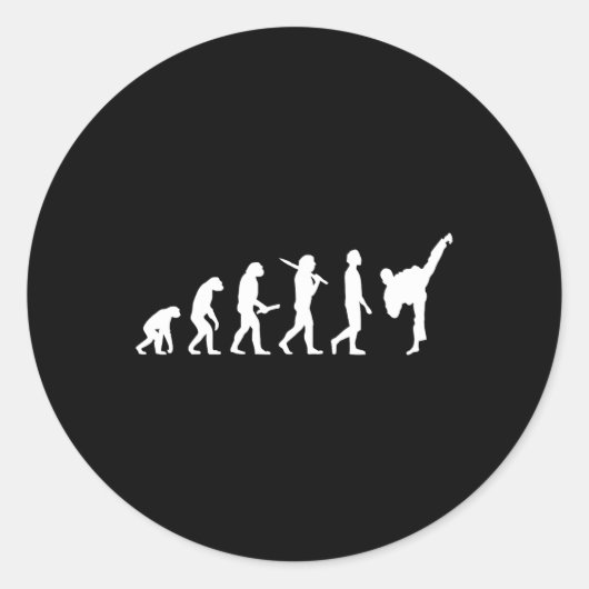 Sticker Rond Drôle Karate Evolution Cadeau Pour Les Artistes Ma (Devant)
