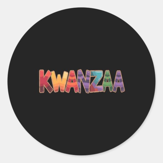 Sticker Rond Drôle Kwanzaa Africain Pour N'Importe Quelle Occas (Devant)