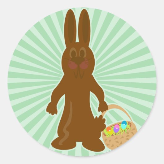 Sticker Rond Drôle lapin au chocolat (Devant)