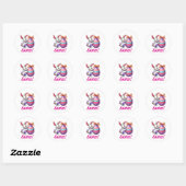Sticker Rond Drôle Lapin de Pâques (Feuille)